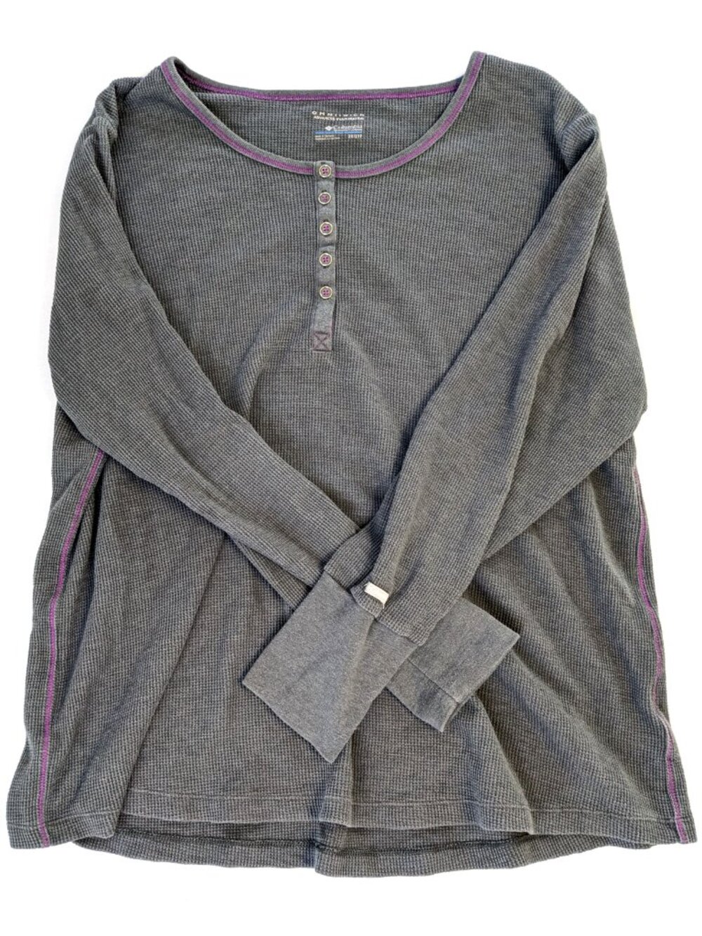 Columbia Long Sleeve Top - Women's 2XL - Purple Omni Wick Rib Knit Sweater